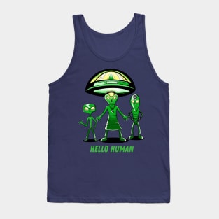 Hello Human, Friendly Aliens Tank Top